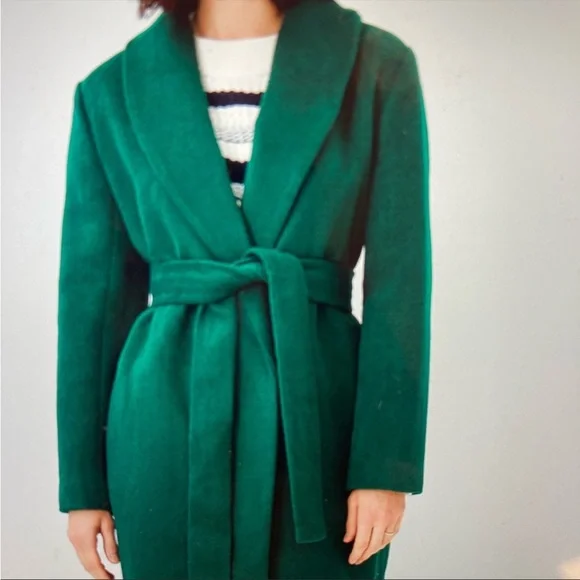 NWT Shawl Collar Belted Ann Taylor jacket / coat - Size XS - Green - Picture 2 of 8